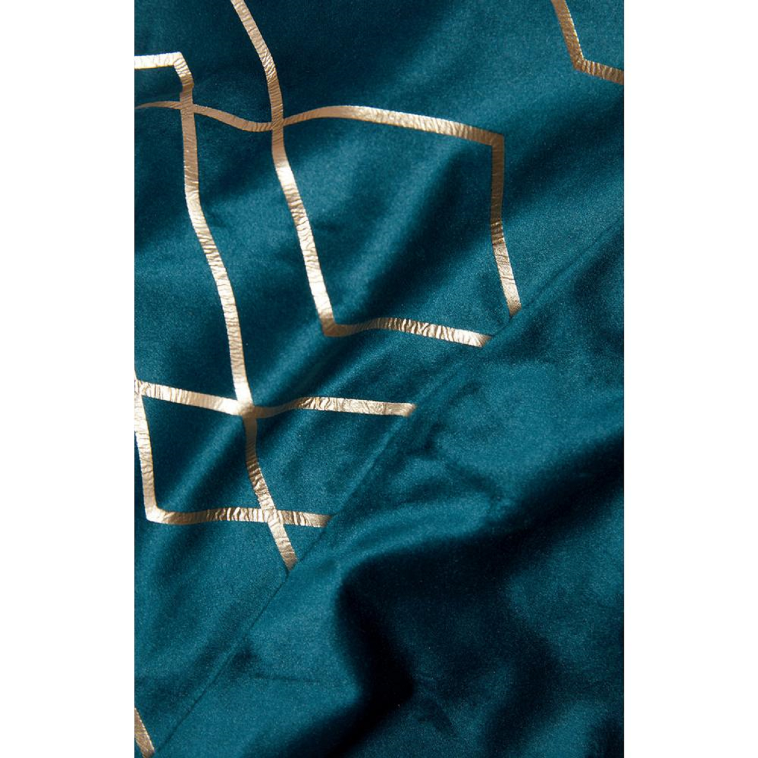 Kussensloop Teal Print Goud